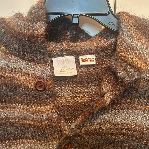 Zara knit button down hoodie. 3-4 EUC - Picture 2 of 5